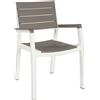KISS Keter sedia da giardino con braccioli Harmony bianco cappuccino