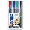 STAEDTLER Lumocolor permanent marker, confezione da 4 colori, 352 WP4