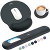 Sushret Tappetino Mouse e Poggiapolsi per Tastiera, Set Ergonomico 3-in-1 in Gel Memory Foam con Supporto per Braccio, Accessori da Scrivania per Computer, Gaming e Ufficio