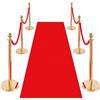 VEVOR Barriere per Controllo della Folla con Tappeto Rosso, 4 Corde di Velluto Rosso, Coda di Pali di Sostegno in Acciaio Inossidabile Dorato con Base Cava per Teatro, Feste, Matrimoni, Mostre, Oro