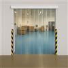 TENDEEVOLUTION Porta Industriale a Strisce in PVC Trasparente - Tenda Flessibile con Binario in Alluminio Bianco