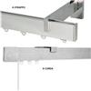 TENDEEVOLUTION Bastone Piatto per Tende 40x10 in Alluminio - Binario Moderno a Corda o Strappo - Attacco: Soffitto, Movimento: A corda, Colore Bastone: Argento Chiaro, Larghezza: 200 CM