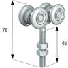 TENDEEVOLUTION Carrello Regolabile M8 con 4 Cuscinetti in Acciaio Zincato - Per Sistema Monorotaia MR3