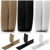TENDEEVOLUTION Velcro da Cucire a Strappo o Adesivo - Disponibile in Bianco, Nero, e Beige - Colore: NERO, Rotolo da:: 5 MT UNCINO MASCHIO, Altezza: 3