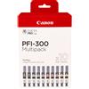 Canon pfi-300 cartuccia d'inchiostro 10 pz originale nero, blu, ciano, grigio, magenta, nero per foto, magenta per foto, rosso, giallo