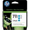 Hp confezione da 3 di cartucce inchiostro ciano designjet 711, 29 ml