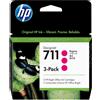 Hp confezione da 3 cartucce di inchiostro magenta designjet 711, 29 ml