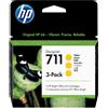 Hp confezione da 3 cartucce di inchiostro giallo designjet 711, 29 ml