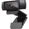 Logitech c920 hd pro webcam, videochiamata full hd 1080p/30fps, audio stereo chiaro, correzione luce hd, funziona con skype, zoom, facetime, hangouts, pc/mac/laptop/tablet/chromebook - nero