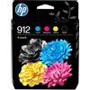 Hp confezione da 4 cartucce di inchiostro nero, ciano, magenta, giallo originali 912