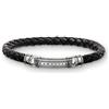 THOMAS SABO Bracciale da uomo in pelle, nero, 17,5 cm, LB40-008-11-S