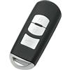 BROVACS - Guscio di ricambio per chiave + chiave di emergenza vuota, compatibile con MAZDA a 3 pulsanti Smart Keyless Entry Remote Key Case Fob PG535A