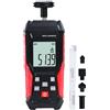 TEKCOPLUS Contagiri Digitale 2 in 1, Indicatore Giri/Min, Gamma 3~19.999 Giri/Min, Sensore Fotografico Laser Senza Contatto, Sonde DI Contatto per Giri/Min Riflettenti