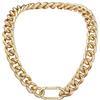 PROSTEEL Girocollo Spessa Donna Punk Oro, Collana Catena Grossa Dorata a Moschettone, Larghezza 16MM, Lunghezza 45CM, Leggero Impermeabile Ipoallergenico