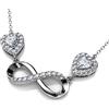 DEPHINI - Collana Cuore Argento 925 per Donna, Ciondolo con Zirconia Cubica, Gioielli Raffinati da Ragazza, Idea Regalo Originale Compleanno e Anniversario, Confezione Regalo Inclusa (Infinito)