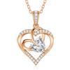 CDE Collana Donna Cuore Regalo Gioielli Donna Pendente Argento 925 Placcata Oro con Pietra di Nascita per Festa Della Mamma Compleanno San Valentino per Lei Mamma Fidanzata Moglie con 5A Cubic Zirconie