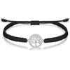 J.Endéar Bracciale Corda Fortunata, Bracciale Albero della Vita Argento 925 con Zircone per Donna, Bracciale Nero Intrecciato Ragazze, Gioielli Adolescenti Regolabile