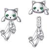 POPLYKE Orecchini a perno Axolotl, a forma di gatto, cane, rana, da donna, in argento Sterling 925, maiale, gatto, rana, ipoallergenici, volpe, bulldog francese, idea regalo di compleanno