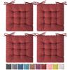 SQUARE MOON Confezione da 4 cuscini per sedia, comodi cuscini per sedia, per interni ed esterni, sedie da pranzo, sedie da ufficio, sedie da scrivania (40,6 x 40,6 cm, confezione da 4, rosso vinaccia)