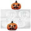 dekora - Stampo Grande a Forma di Zucca Halloween per Cioccolato e Cioccolatini - Stampi in Plastica per Pasticceria e Dolci - 2 Cavità 9 x 8,9 cm - Placca 27,5 x 17,5 cm