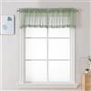 Chyhomenyc Tende trasparenti per finestre, 106 x 35 cm, 2 pezzi, mantovane filtranti la luce, piccole tasche per asta, tende trasparenti in voile per soggiorno, bagno, cantina, verde salvia