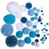 Rayher 76529000 Pompon Metallici, Assortito, Bianco-Blu