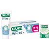 GUM Dentifricio GUM Original White | ripristina la colorazione originale dei denti senza ingredienti abrasivi | fluoro e isomalto proteggono lo smalto dei denti (2 x 75 ml (con 1 campione 0))