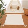 LIONHERZ® Tappetino Tipi con nastri, 120 x 120 cm, coperta imbottita per tenda da gioco/casetta dei giochi, morbida coperta quadrata per bambini, inserto trapuntato/base per legare (bianco brillante)