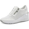 MARCO TOZZI Donna Sneaker Morbida Soletta Feel Me Estraibile Pelle Morbida Fodera Interna alla Moda, Bianco (White/Silver), 39 EU