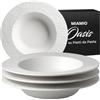 MIAMIO - piatti fondi Set, ceramica Daily | ceramica piatti fondi für Kaffee, Tee und Mahlzeiten, 26cm, Weiß per l'uso quotidiano - lavabile in lavastoviglie at home