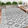 Enyhom Tappeto da esterno impermeabile, 240 x 360 cm, grande, reversibile, per camper, campeggio, in plastica, resistente ai raggi UV, riciclato, leggero, portatile, per picnic in veranda, cortile
