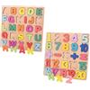 HSYWSH 2pcs Alfabeto Puzzle Tavola HSYWSH Lettere Alfabeto Bambini Puzzle Tridimensionale in Legno 3D Numero Giocattolo Giocattoli Educativi Giocattolo Educativo per Bambini Ragazze Ragazzi (Multicolore A)