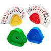 NAMIS Porta Carte da Gioco Plastica 4 Pezzi Supporto di Carte da Gioco a Forma di Triangolo Supporto Carte da Gioco Bambini Titolari di Carte da Gioco per Bambini Anziani Adulti (rosso blu giallo verde)