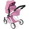 Bayer Chic 2000 Passeggino per bambole 2 in 1 Mila - Jeans rosa - Manico regolabile in altezza 39-72 cm - Telaio moderno - Bambole fino a 50 cm - 3-7 J