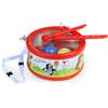 LENA Divertente tamburo per bambini con effetto sonaglio grazie alle palline integrate, diametro 21 cm, con 2 bacchette per batteria, batteria per bambini dai 3 anni in su
