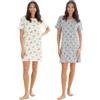 GM Apparel Confezione da 2 camicie da notte da donna | 100% cotone camicie da notte | indumenti da notte a maniche corte | camicie da notte estive da donna, Koalas, M