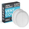 Repa Market Griglia di ventilazione rotonda bianca 200 mm (apertura Ø) - griglie di ventilazione in plastica - Griglia di ventilazione con zanzariera per pareti, soffitti - Confezione da 2