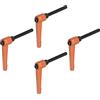QUARKZMAN 4pz Regolabile Serraggio Leva Maniglie M6 x 50mm Maschio Filettatura Bullone Manopole Girevole Vite blockggio Rapido Rilascio Cricchetto Pulsante Maniglia, Arancione