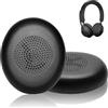 AXFEE Cuscinetti Auricolari di Ricambio per Jabra Evolve2 65/Evolve2 40 (40UC 40MS)/Elite 45h, Cuscinetti Auricolari in Pelle Proteica, Schiuma ad alta Densità per I'isolamento dal Rumore - Nero