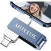 MUXXUE 128GB Chiavetta USB per iphone-Senza scaricare app，MUXXUE 3 in 1 Memoria Esterna iphone Penna USB Chiavette USB C Photostick Pen Drive Pennetta per 1Phone/1Pad/iOS/Android/Mac/PC