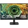 Amazon Basics - Monitor per Computer da 68,6 cm 120 Hz, FHD 1080 P, HDMI, DP, VGA, Compatibile VESA, per Ufficio, Casa, Nero