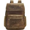 BRASS TACKS Leathercraft Zaino in Pelle Vera Vintage Per Uomo Donna,Zaino Piquadro da Libro per Laptop da 15,6 pollici Impermeabile（Marrone）