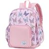 VASCHY Zainetto Asilo Bambina Farfalla Rosa Fantasia 7L, Zaino Piccolo Impermeabile con Pettorina per 2-4 Anni