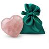 Milaboo Pietra preziosa cuore 4 cm in ametista avventurina o quarzo rosa, pietra naturale con sacchetto di velluto verde, regalo pietra fortunata (quarzo rosa)