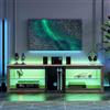 Bestier Mobile TV basso per TV da 65 pollici e TV più piccole, 160 x 35 x 52 cm, mobile TV con luci LED RGB, tavolo TV con gestione dei cavi integrata, vassoio in vetro regolabile