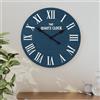 Teesa Orologio Da Parete Analogico Grande In Alluminio | 60 Cm Di Diametro Con Numeri Romani | Colore Nero, Movimento Quarzo (Batteria AA Non Inclusa)