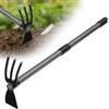 FLY HAWK Zappa da giardino 114 cm 2 in 1 secchio tridente strumento da giardino con manico lungo regolabile, zappa multifunzionale per giardinaggio, piantare erbacce, messa a terra