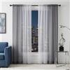 Melodieux Tende Tasparente Ombre Tende per Interni 2 Pezzi, 140x175cm Grigio/Bianco