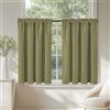 TOPICK Tenda da cucina corta, schermante, con passante, per armadio, lavandino, finestre, soggiorno, motivo a nido d'ape, verde, 90 x 115 (larghezza x altezza), confezione da 2 pannelli