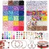 RUBY Set di Perline Heishi 24 Colori, 3600+ Pezzi 6 mm in Argilla Polimerica, 600 Lettere Dalla A Alla Z, 60 Braccialetti Sorridenti, per Kit Fai da te Bambina